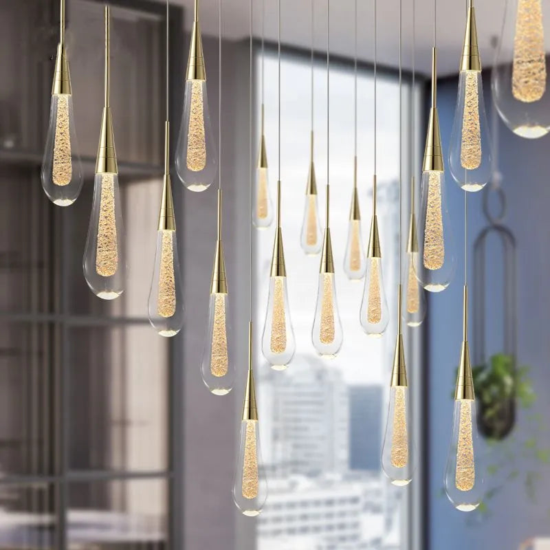 Teardrop Gold Pendant Light - Lamp Copper