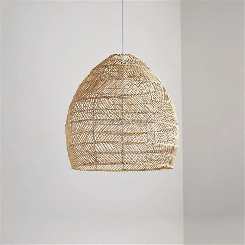 Lian Rattan Bamboo Lampshade Hand Knitted Pendant Light - Lamp Copper