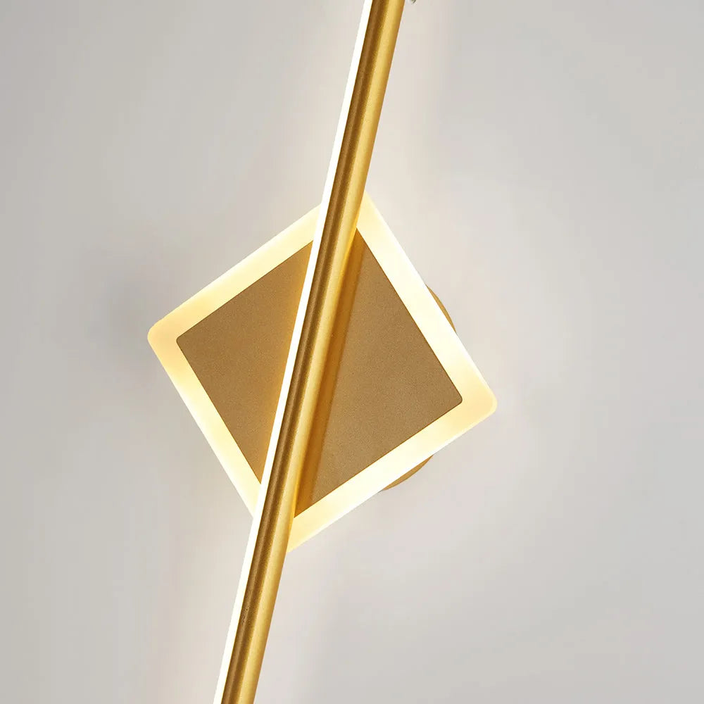 Arisha LED Linear Mirror Front Vanity Wall Lamp, Black/Gold - Lamp Copper