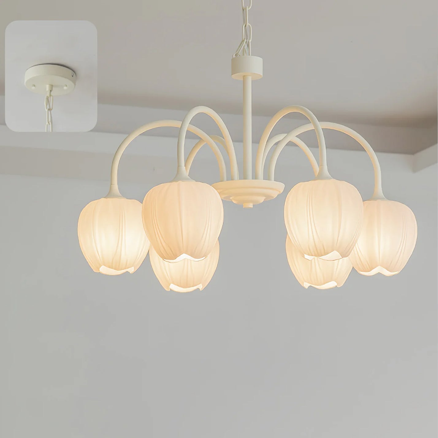 Tulip Fresh Chandeliers Glass - Lamp Copper