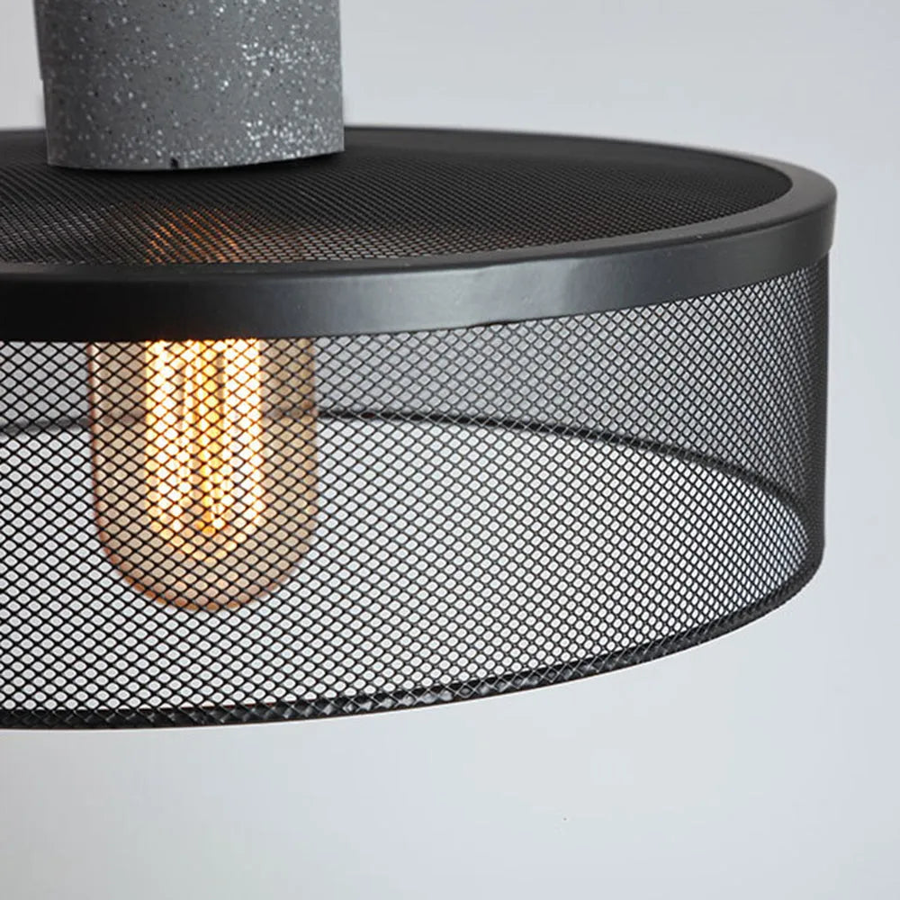 Xenith Industrial Cylindrical Pendant Light, Cement/Metal - Lamp Copper