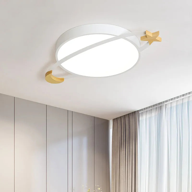 Arisha Modern Acrylic Round Flush Mount Ceiling Light, Grey/White/Green - Lamp Copper