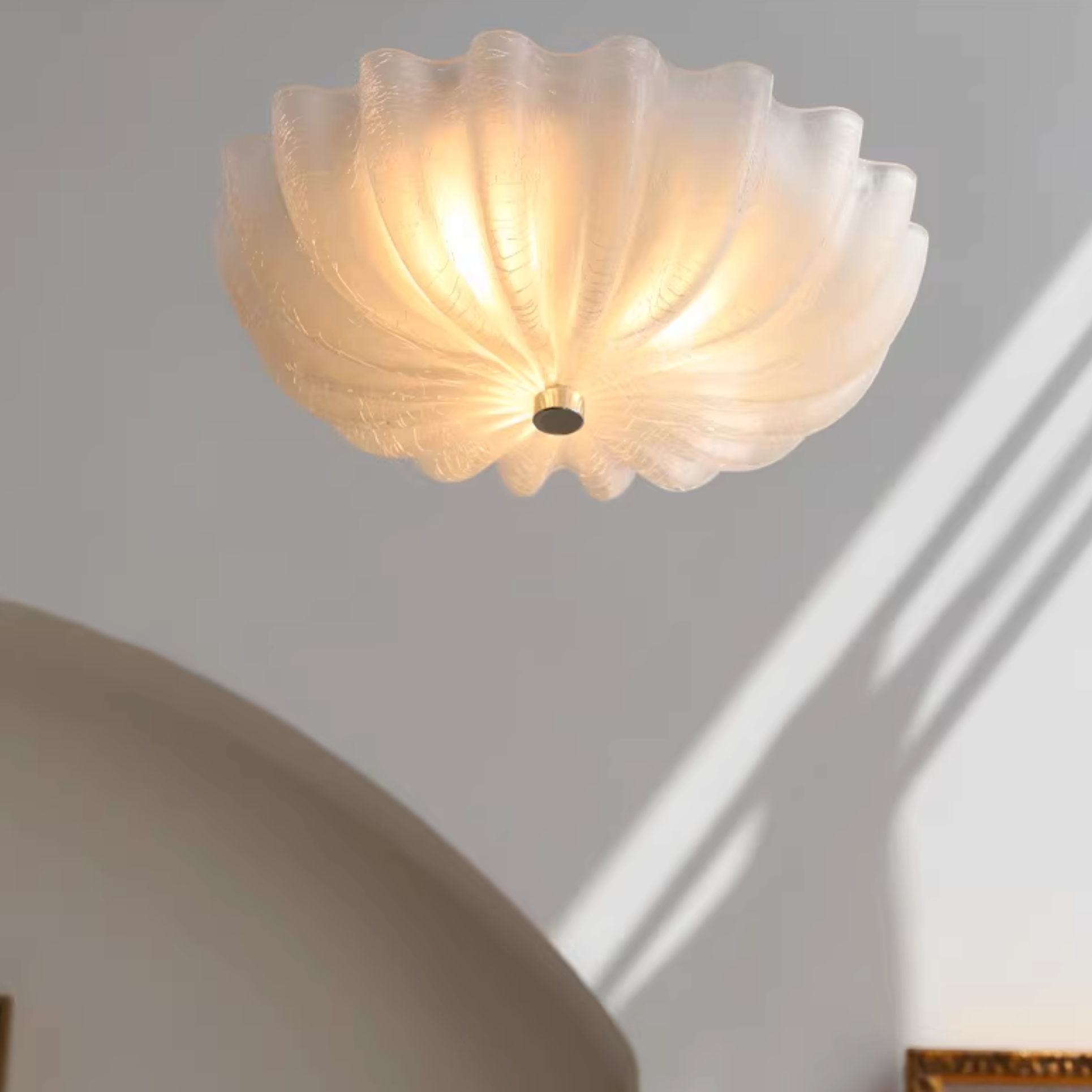 Norduli Modern Flower Glass Semi Flush Ceiling Light