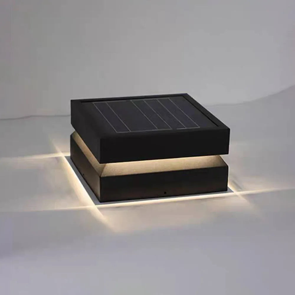 Axion Modern Concave Metal Black Outdoor Lamps, Solar - Lamp Copper