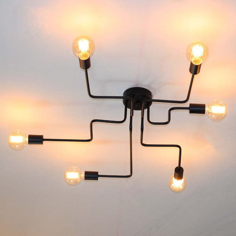 Arisha Vintage Modern Minimalist Industrial Metal Black Ceiling Lamp - Lamp Copper