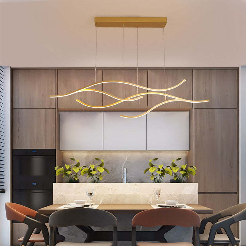 Arisha Modern Wave Pendant Light, 2 Colour - Lamp Copper