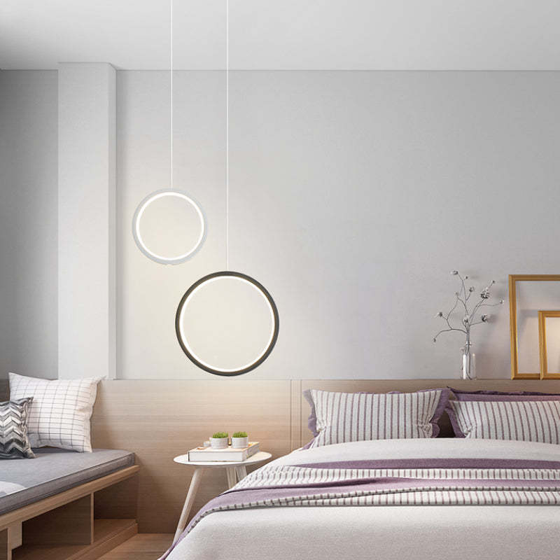 Doria Modern LED Pendant Light Black/White Metal Living Room - Lamp Copper