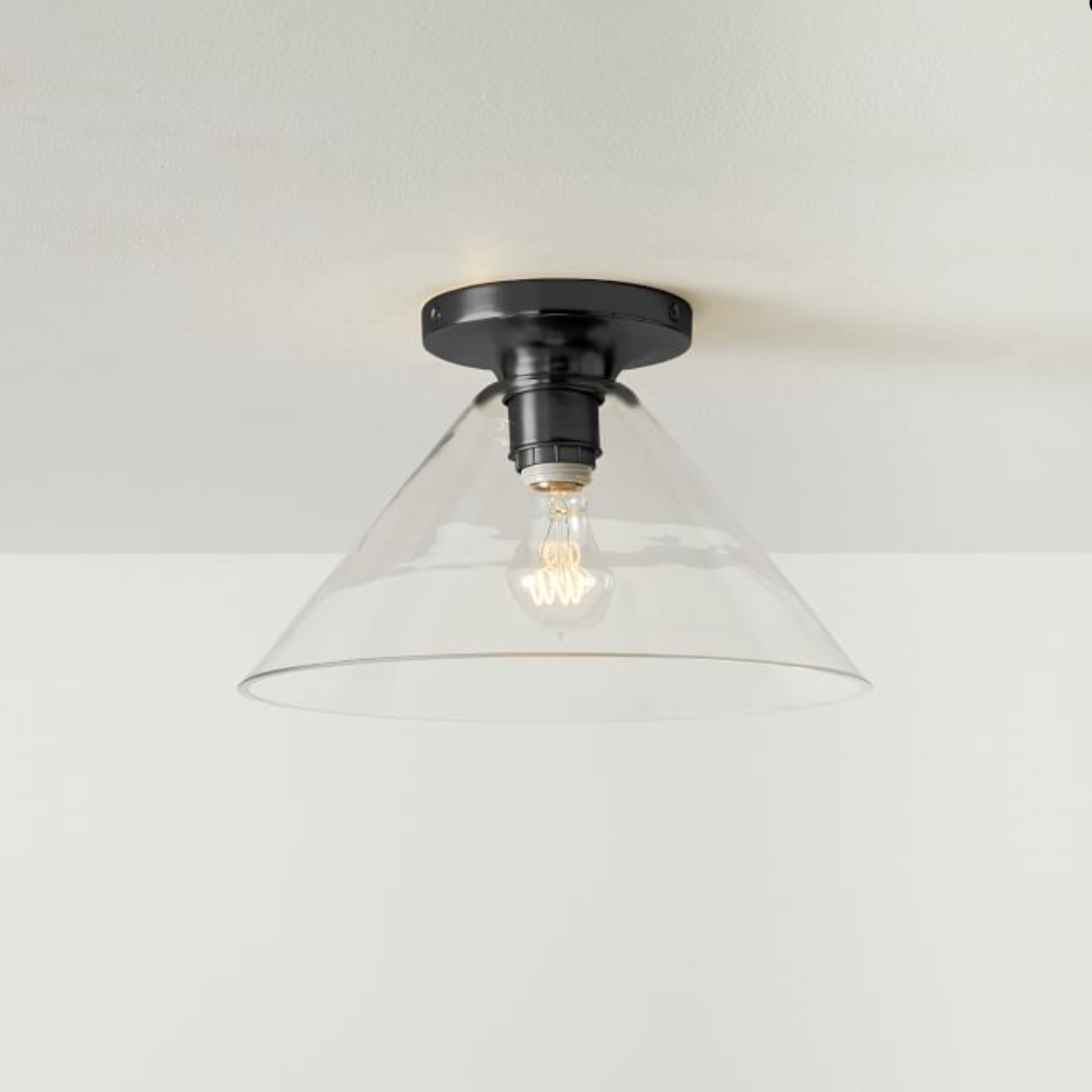 Cone Flush Mount Glass Ceiling Light Modern