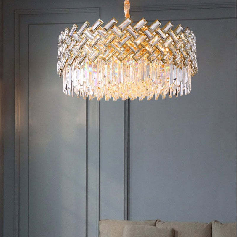Kristy Luxury Gold Chandelier, Crystal & Metal - Lamp Copper