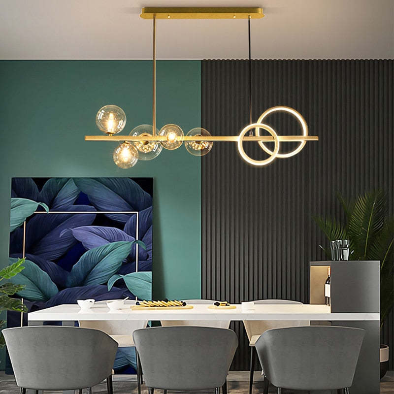 Arisha Pendant Light Bubble Circle Modern Black/Gold, Bedroom - Lamp Copper