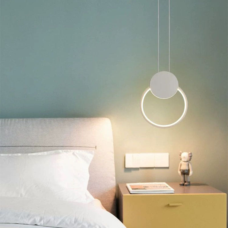 Doria Modern LED Pendant Light Black/White Metal Living Room - Lamp Copper