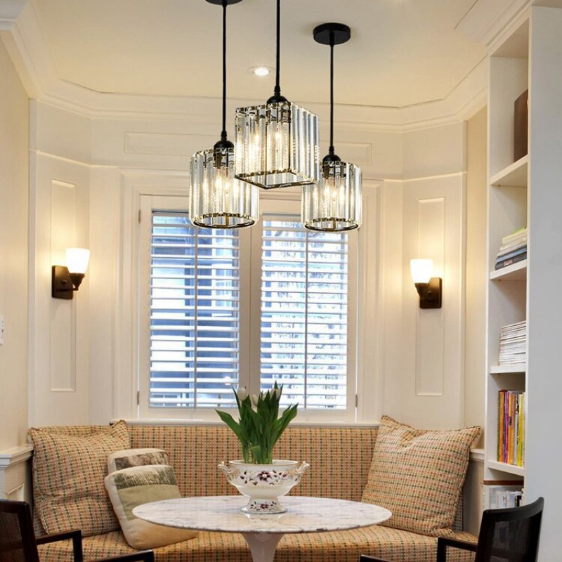 Vina Modern Cluster Cylinder Glass Pendant Light, Black/Gold - Lamp Copper