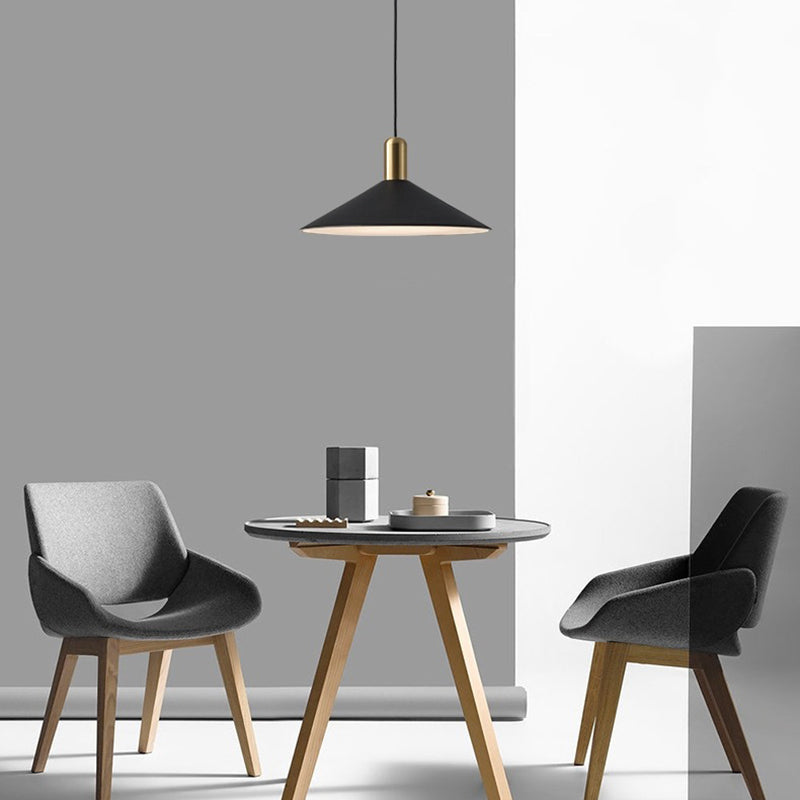 Aria Vintage Umbrella Monochrome Pendant Light - Lamp Copper
