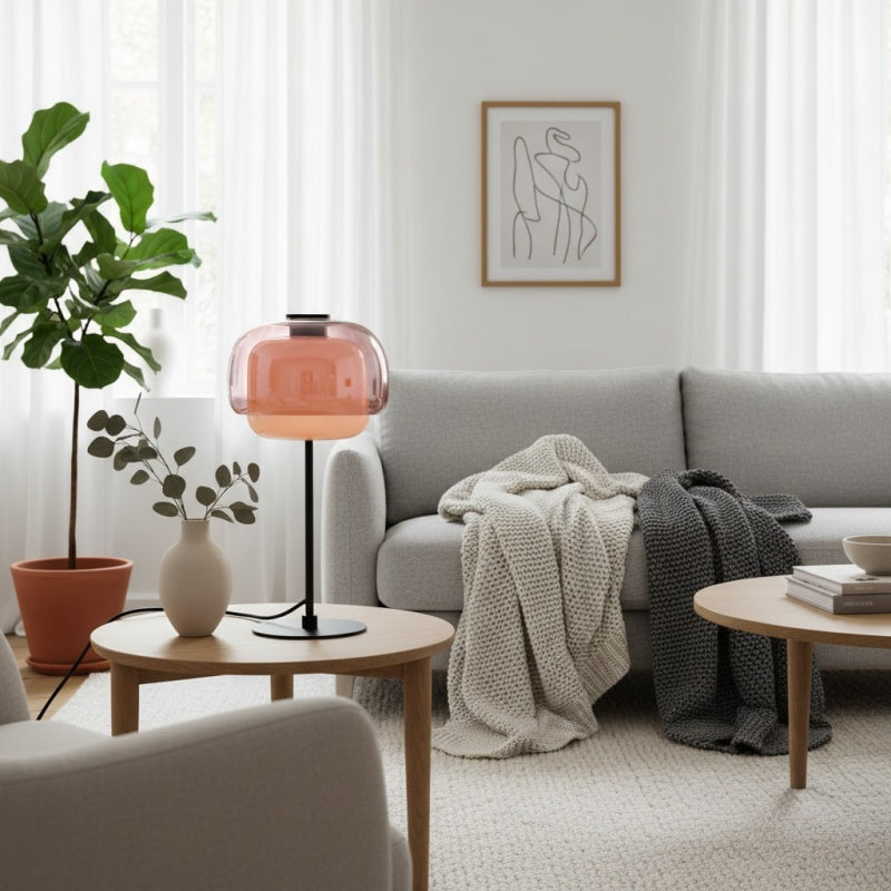 Orbit  Glass Table Lamp For Living Room