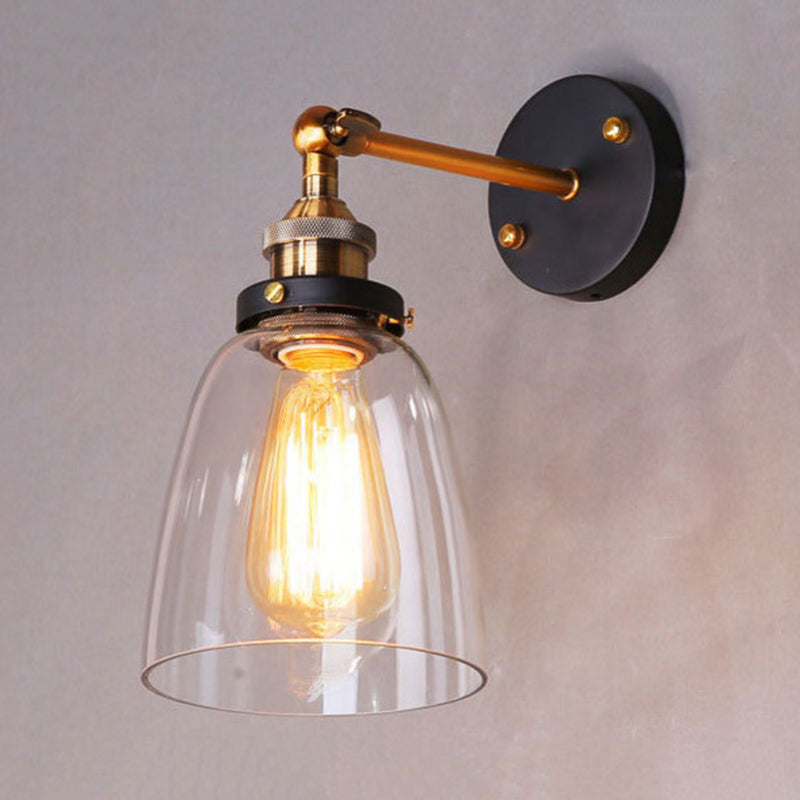 Arisha Retro Vintage Wall Mounted Lamp, Metal & Glass - Lamp Copper