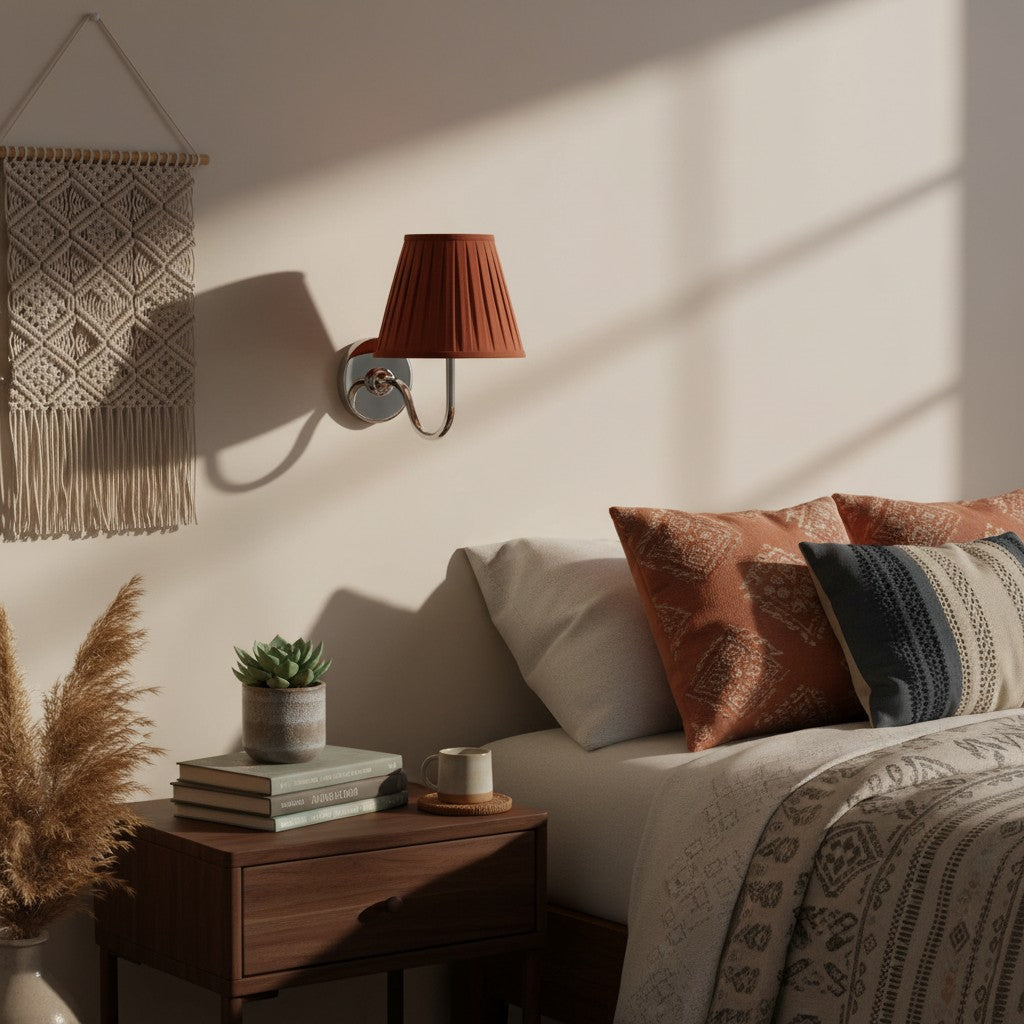 Grace Brass Linen Wall Lamp