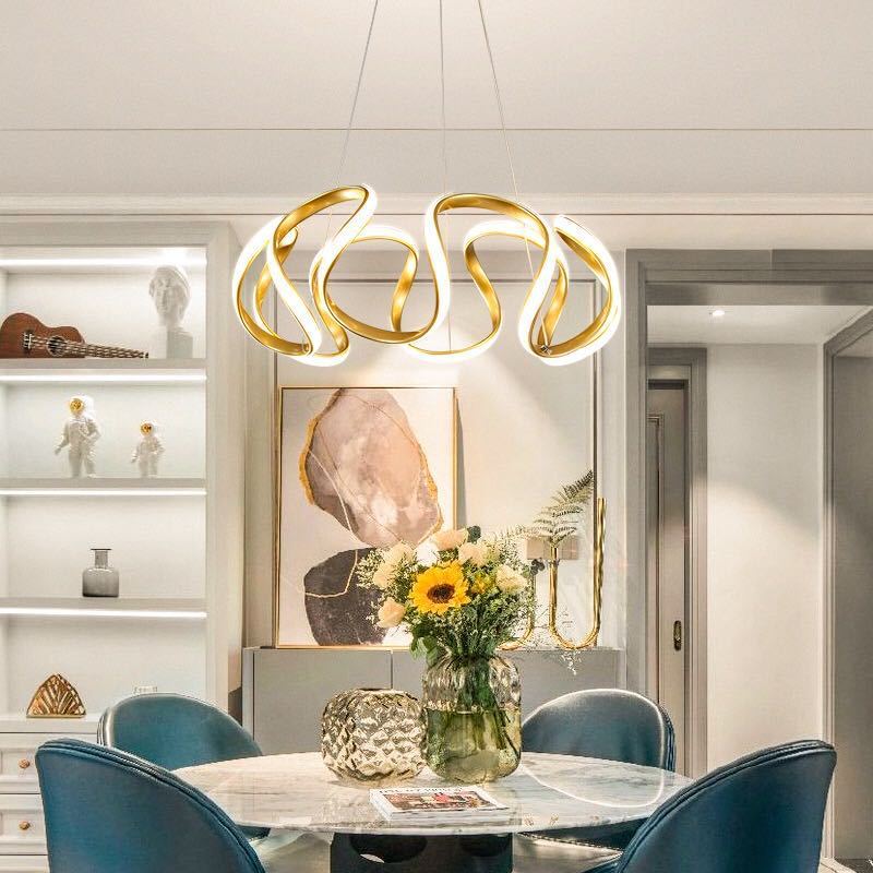 Clyra Modern Irregular Flower Pendant Light, 3 Colors - Lamp Copper