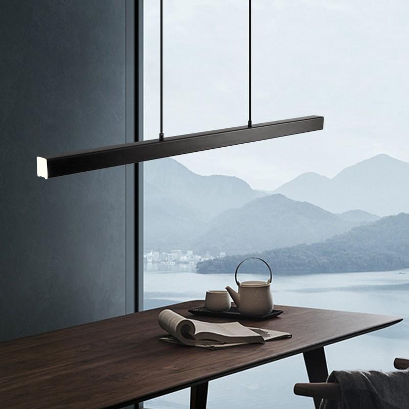 Thala Modern Linear Metal LED Pendant Light Black/Brown - Lamp Copper