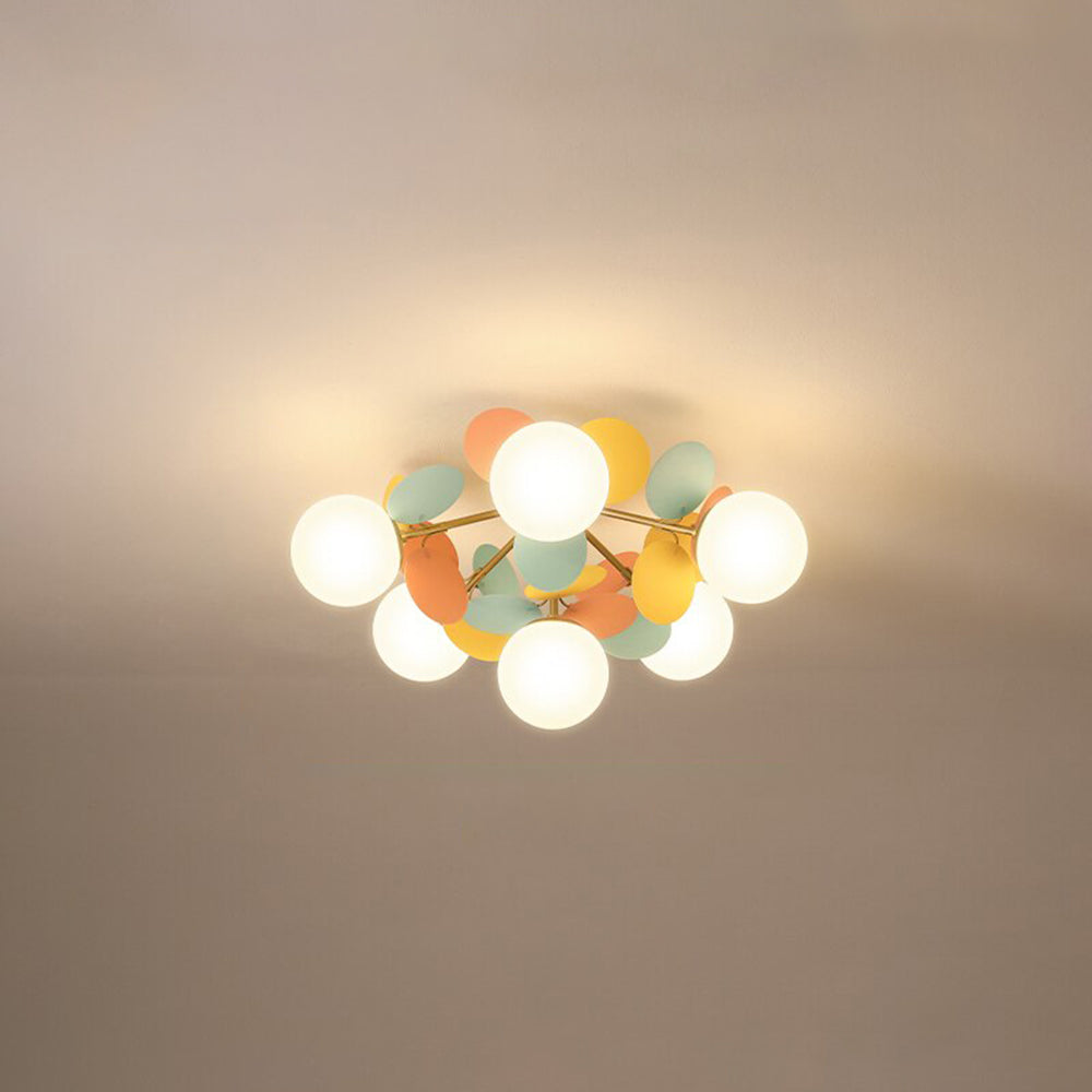 Nexen Multicolored Flower Branch Chandelier Living Room - Lamp Copper