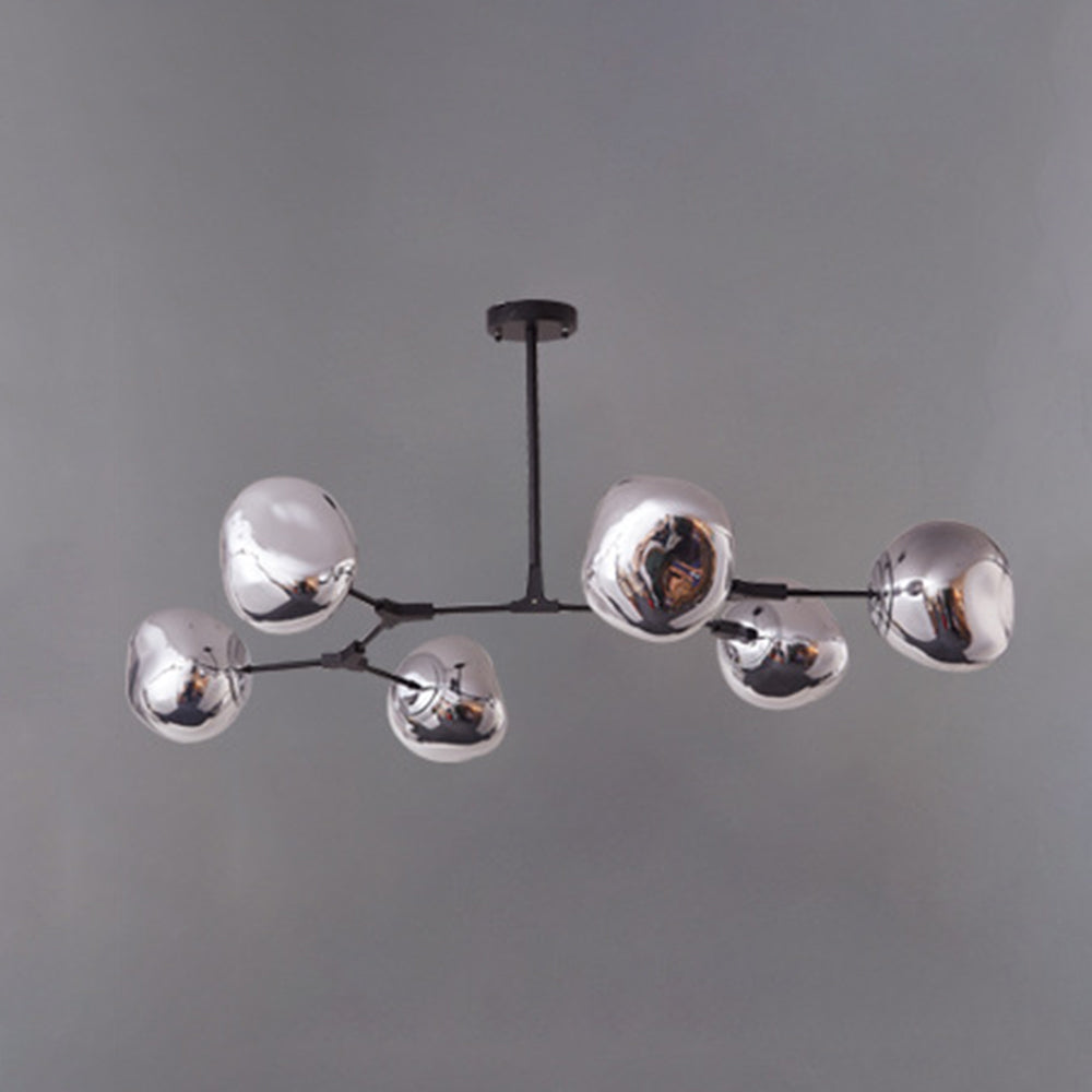 Arisha Modern Globe Lava 3 Pendant Light Fixture - Lamp Copper