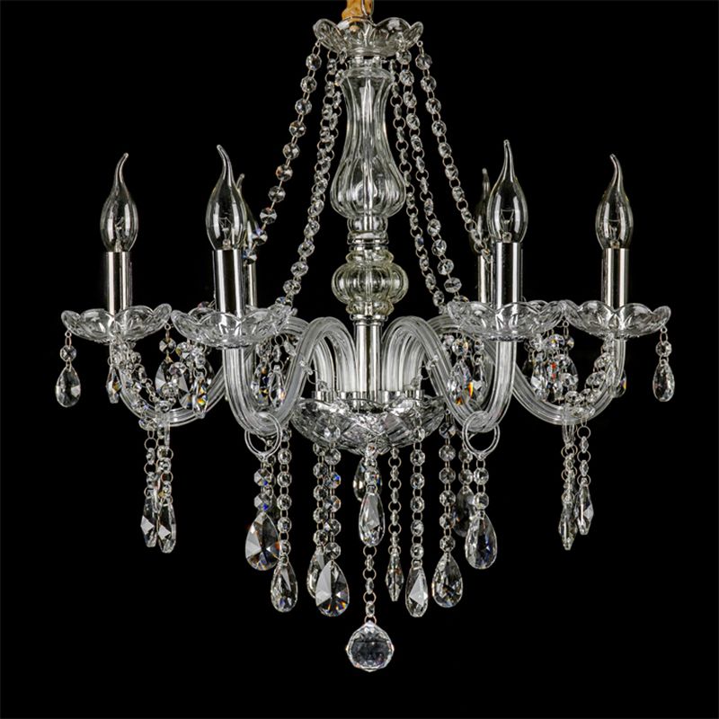 Silva Luxury Candlestick Clear Crystal Chandelier - Lamp Copper