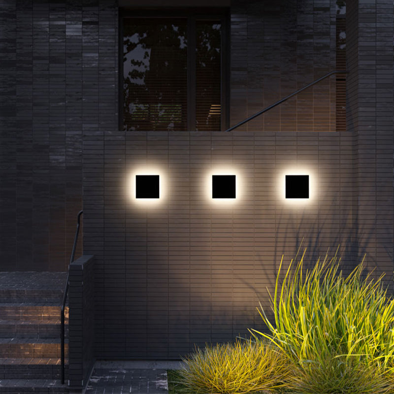 Klyne Minimalist Round/Square Outdoor Wall Lamp LED, Black/White - Lamp Copper