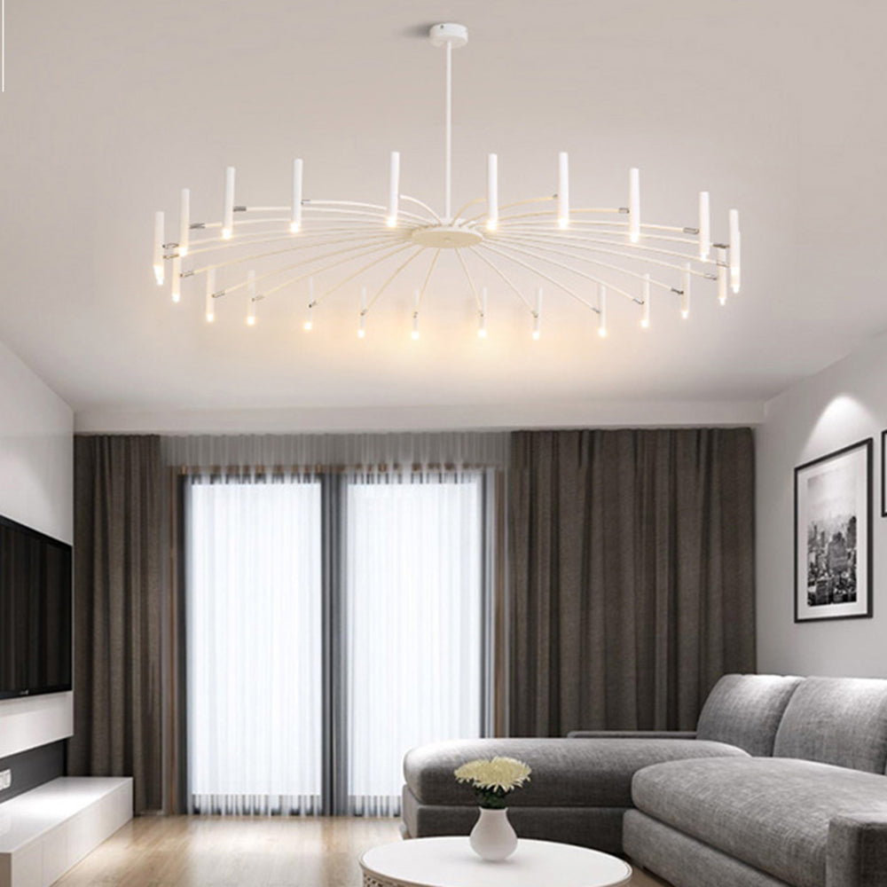 Arisha Modern Blown Linear Metal Multi-heads Chandelier - Lamp Copper