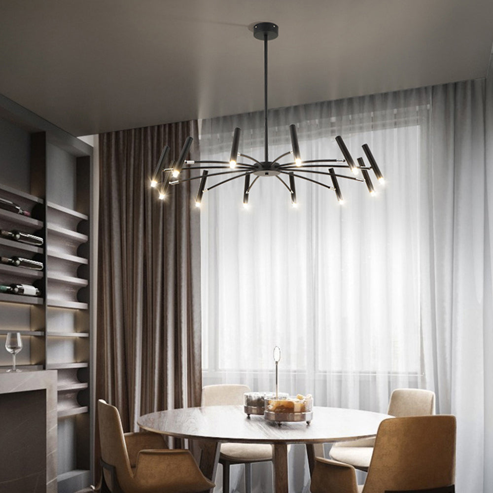 Arisha Modern Blown Linear Metal Multi-heads Chandelier - Lamp Copper