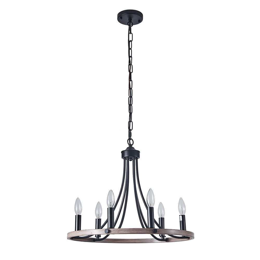 Dvalir Farmhouse Wagon Wheel Metal Chandelier - Lamp Copper