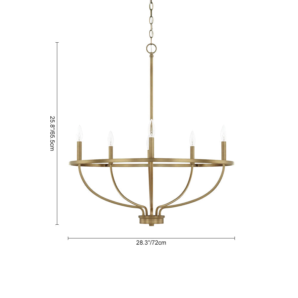 Alving Industrial Candle Style Metal Chandelier - Lamp Copper