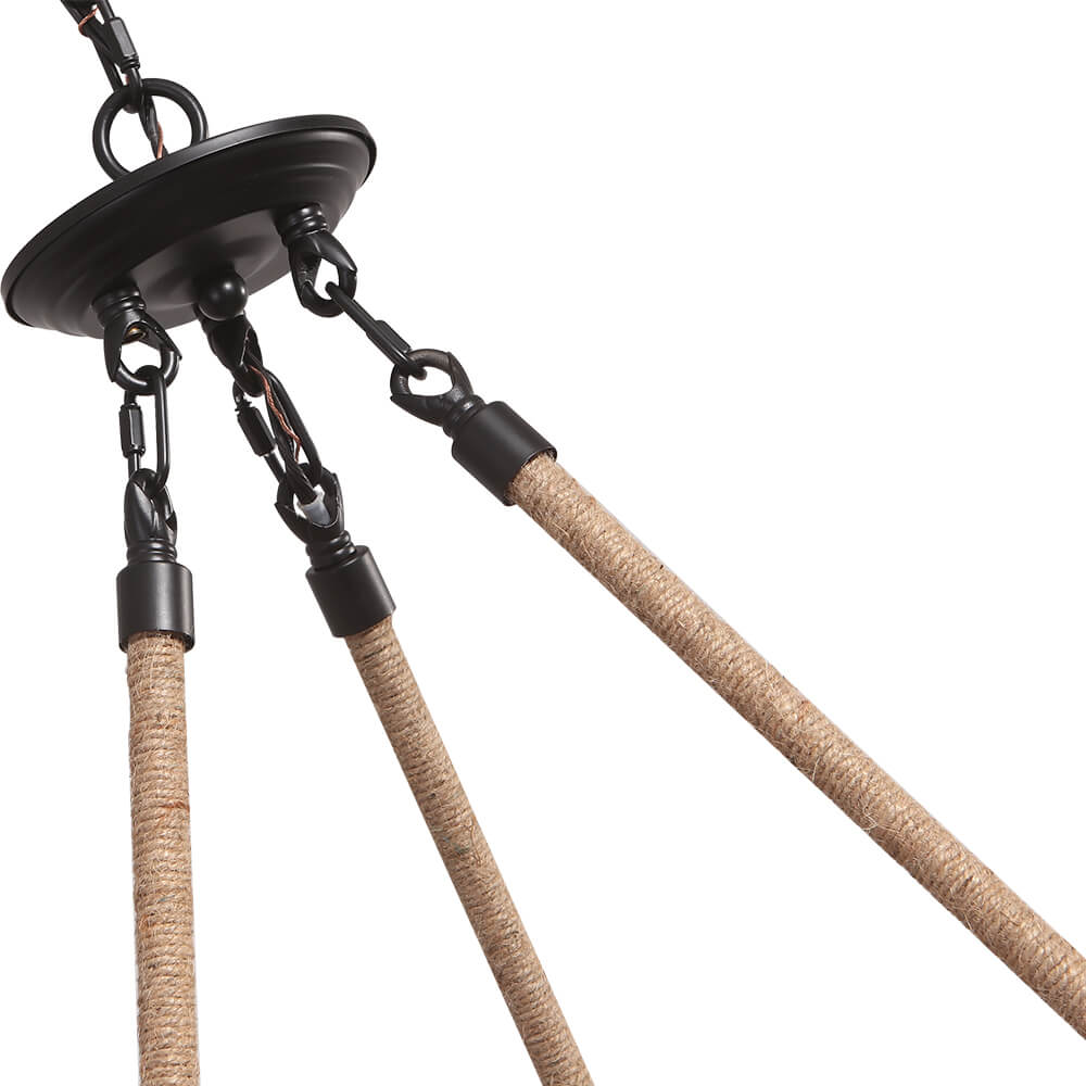 Elvian Industrial Modern Wood Chandelier - Lamp Copper