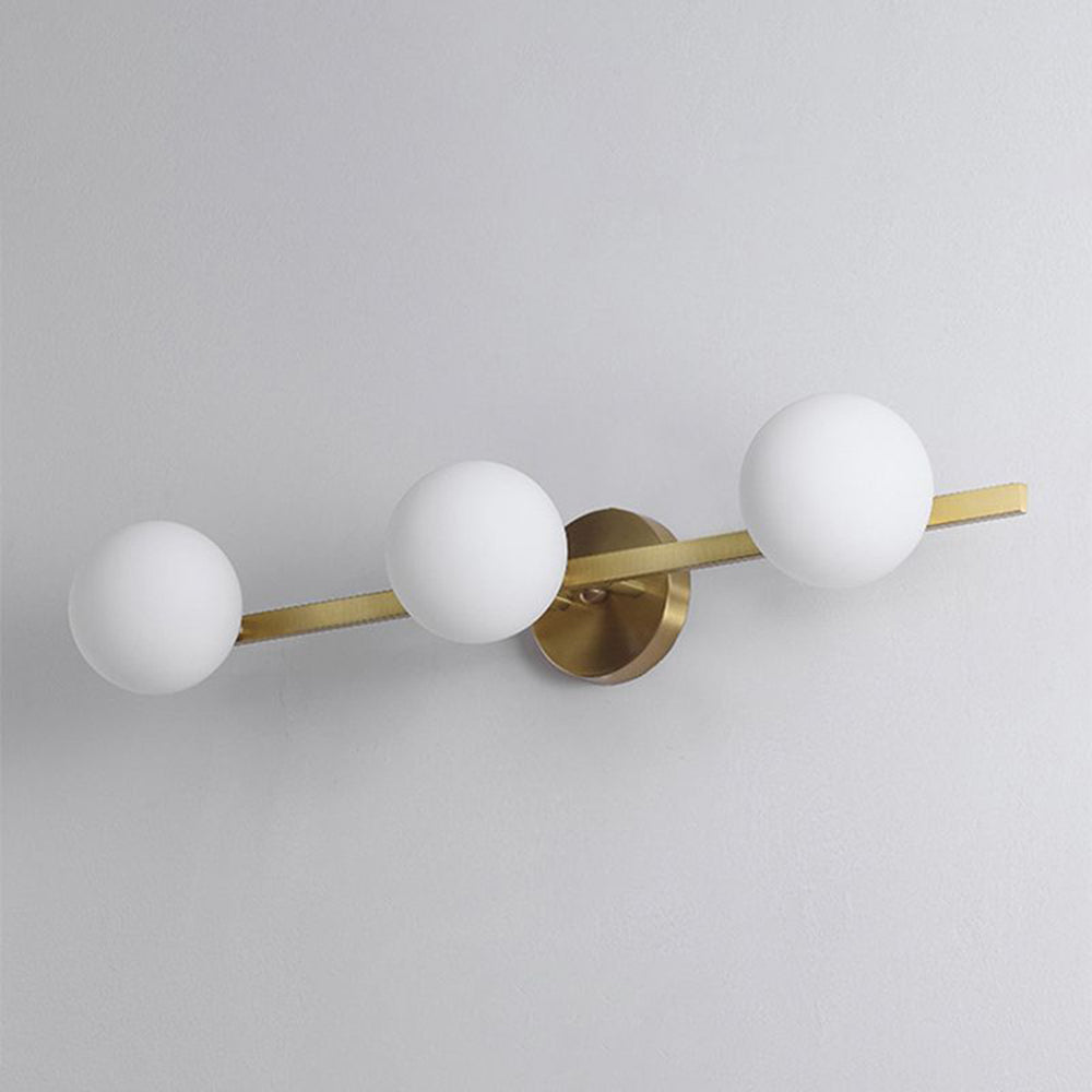 Valentina Retro Globe Linear Metal/Glass Wall Lamp, Gold, Bathroom - Lamp Copper