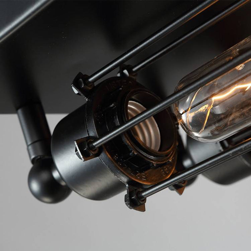 Austin Vintage Tubed Metal Flush Mount Ceiling Light, Black, Living Room - Lamp Copper