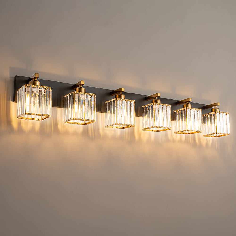 Kristy Vintage LED Metal/Crystal Wall Lamp For Mirror, Gold - Lamp Copper