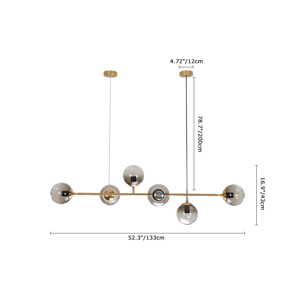 Alskad Linear Glass Chandelier - Lamp Copper