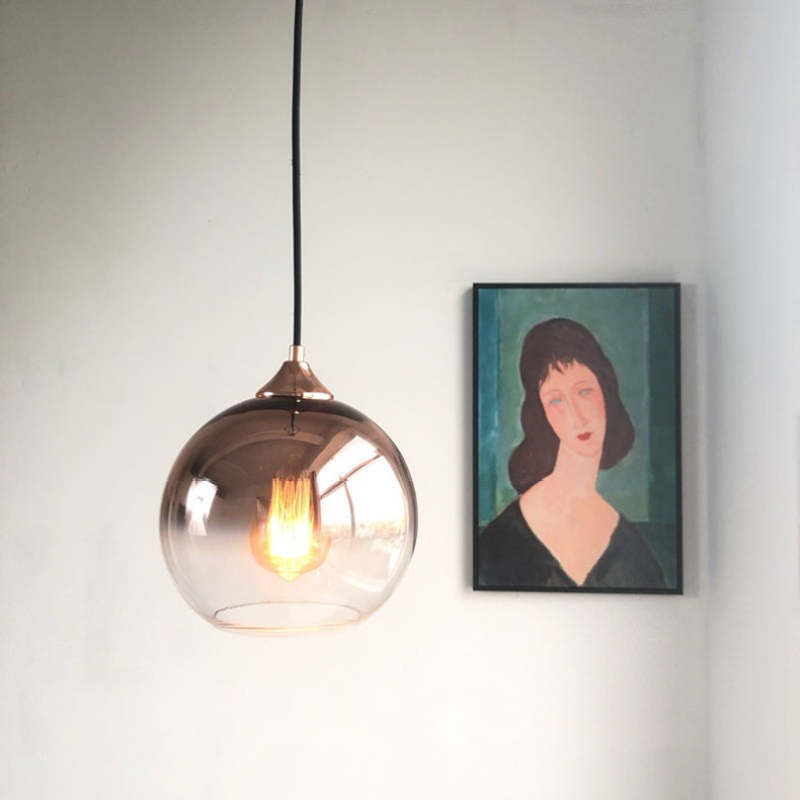 Brina Frosted Balloon Pendant Light Gradient - Lamp Copper