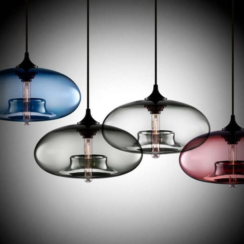 Valentina Modern Bread Shaped Glass Pendant Light, 6 Colour - Lamp Copper