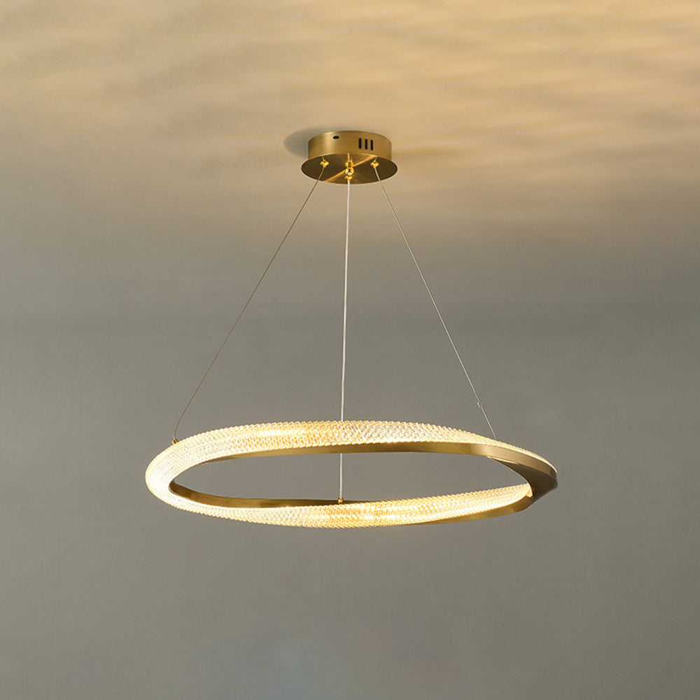 Arisha Minimalist Ring Spiral Shape Pendant Light,Gold - Lamp Copper