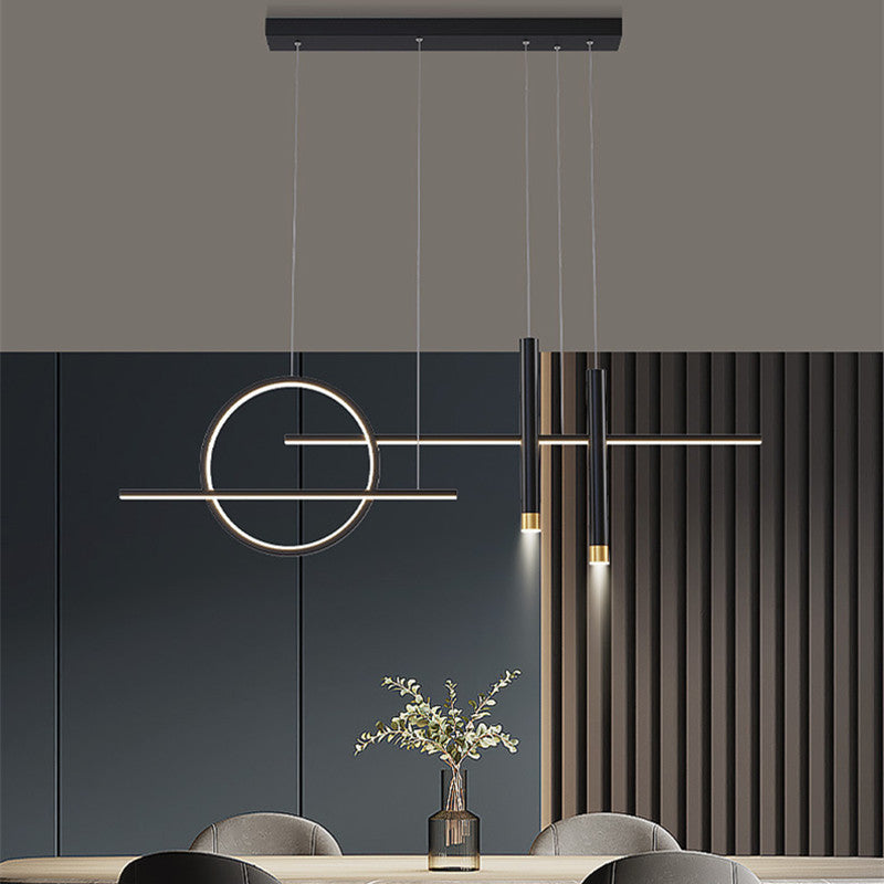 Arisha Minimalism Led Pendant Light, Irregular Ring, Black/Glod - Lamp Copper