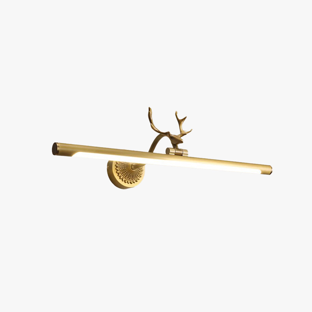 Arisha Modern Staghorn Shaped Vanity Mirror Front Wall Lamp, Black/Brass - Lamp Copper