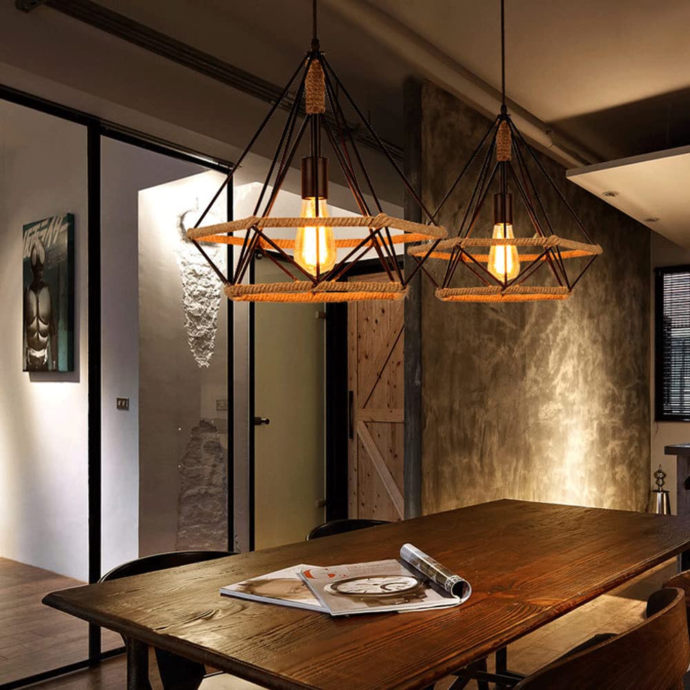 Epoch Countryside Diamond Pendant Light Black Metal Kitchen/Cafe - Lamp Copper