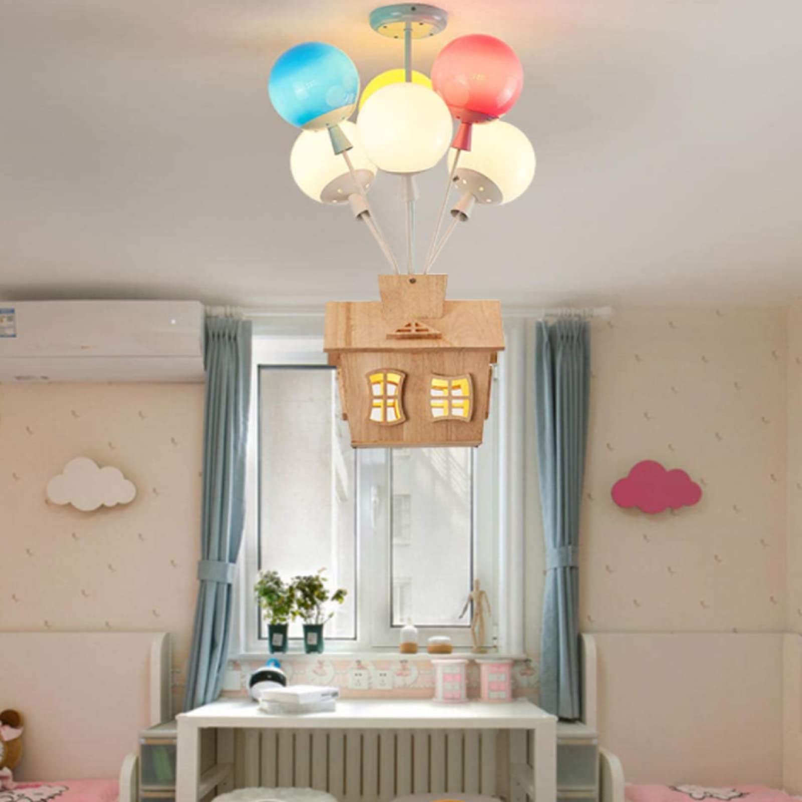 Aria Designer Flush Mount Ceiling Light Wood Children's Room - Lamp Copper