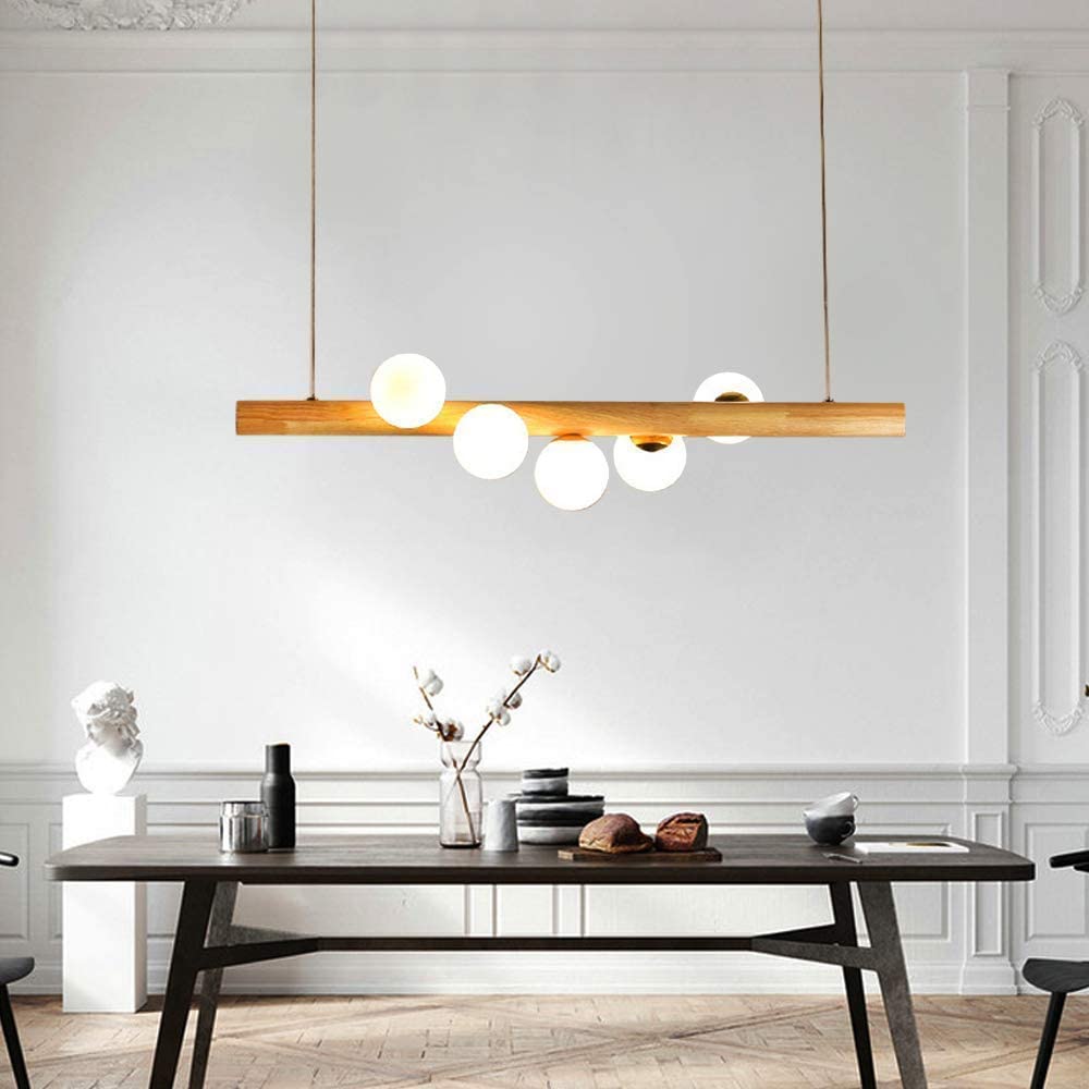 Valentina Glass Bubble Pendant Light Wood/Walnut - Lamp Copper