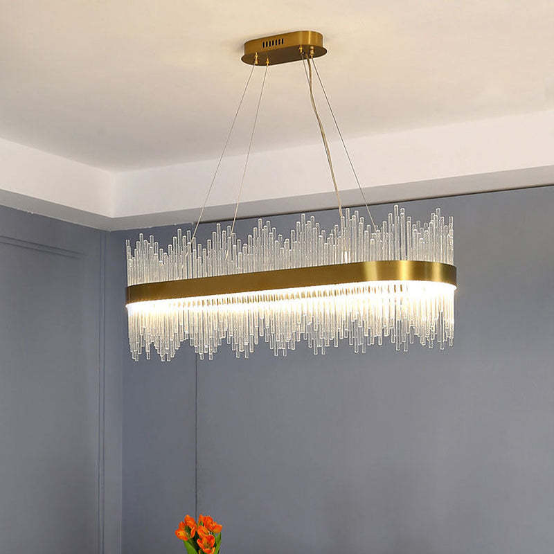 Kristy Modern Round/Rectangular Chain Chandelier, Gold - Lamp Copper