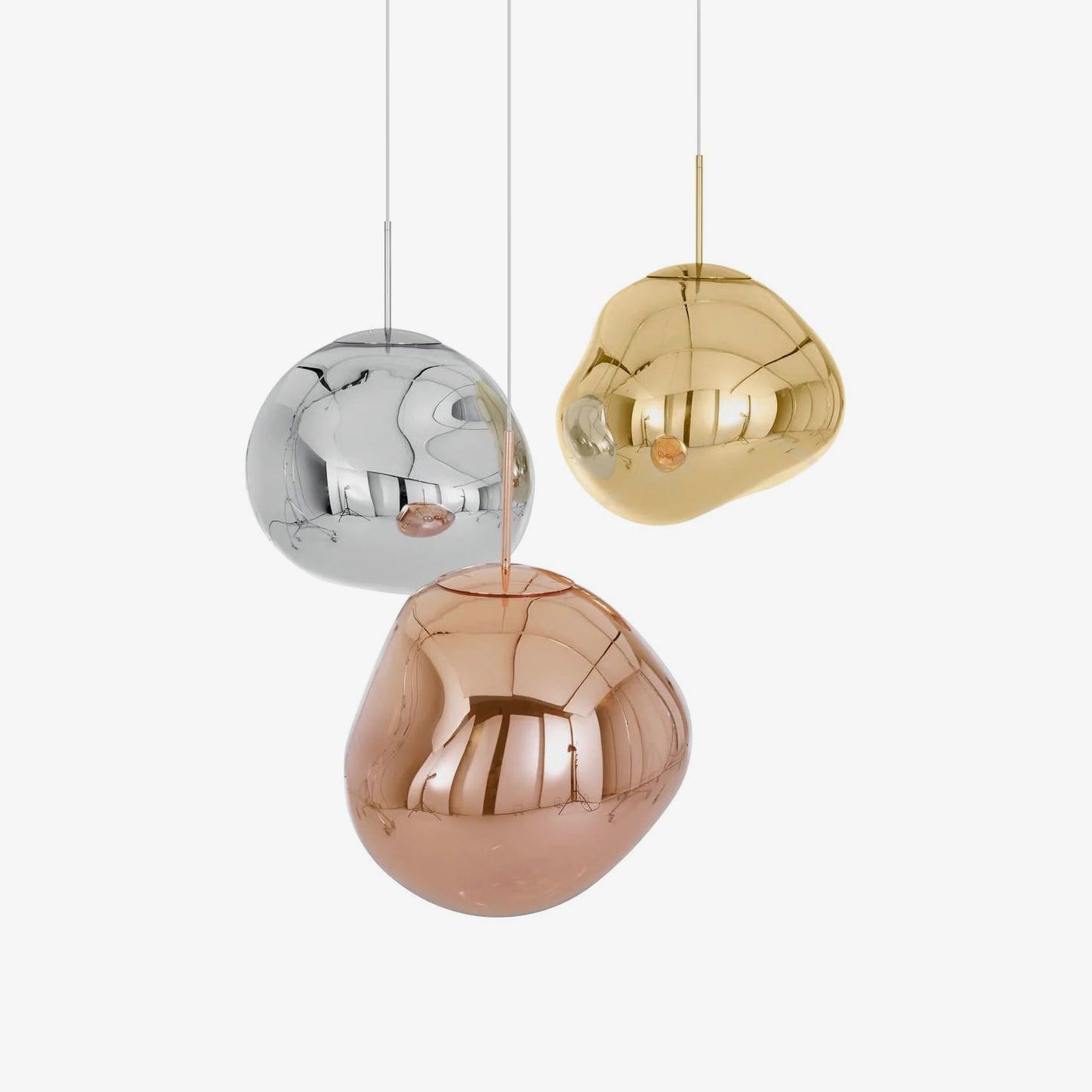 Solara Pendant Lamp Blown Glass Irregular Cluster Sculptural - Lamp Copper