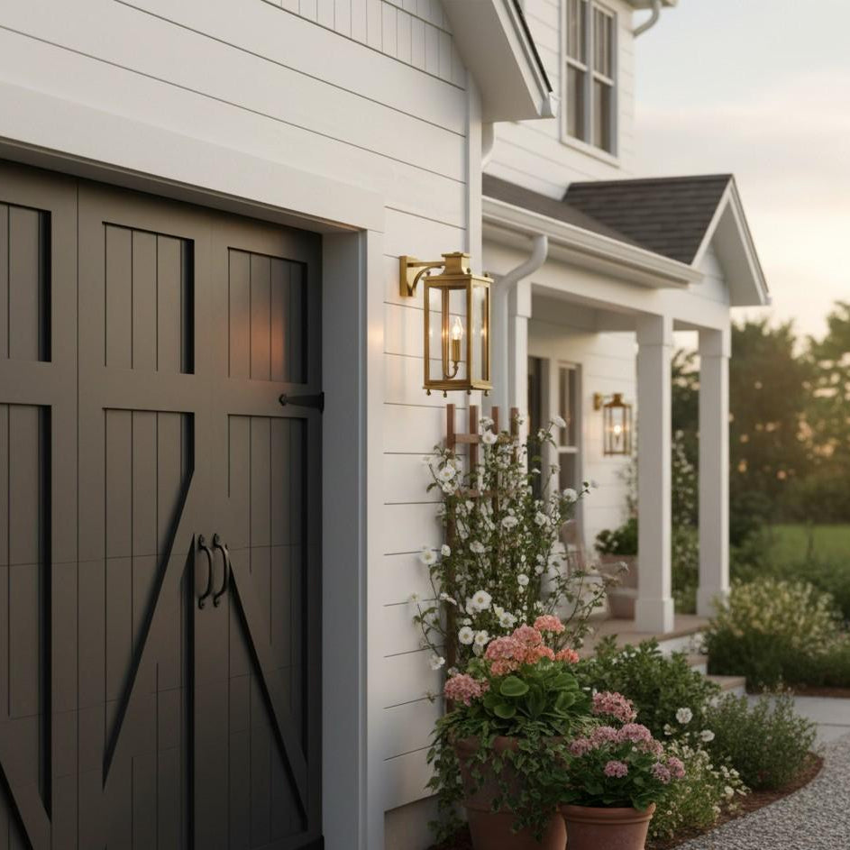 Guard  Wall Lamp  Brass Glass Outdoor
