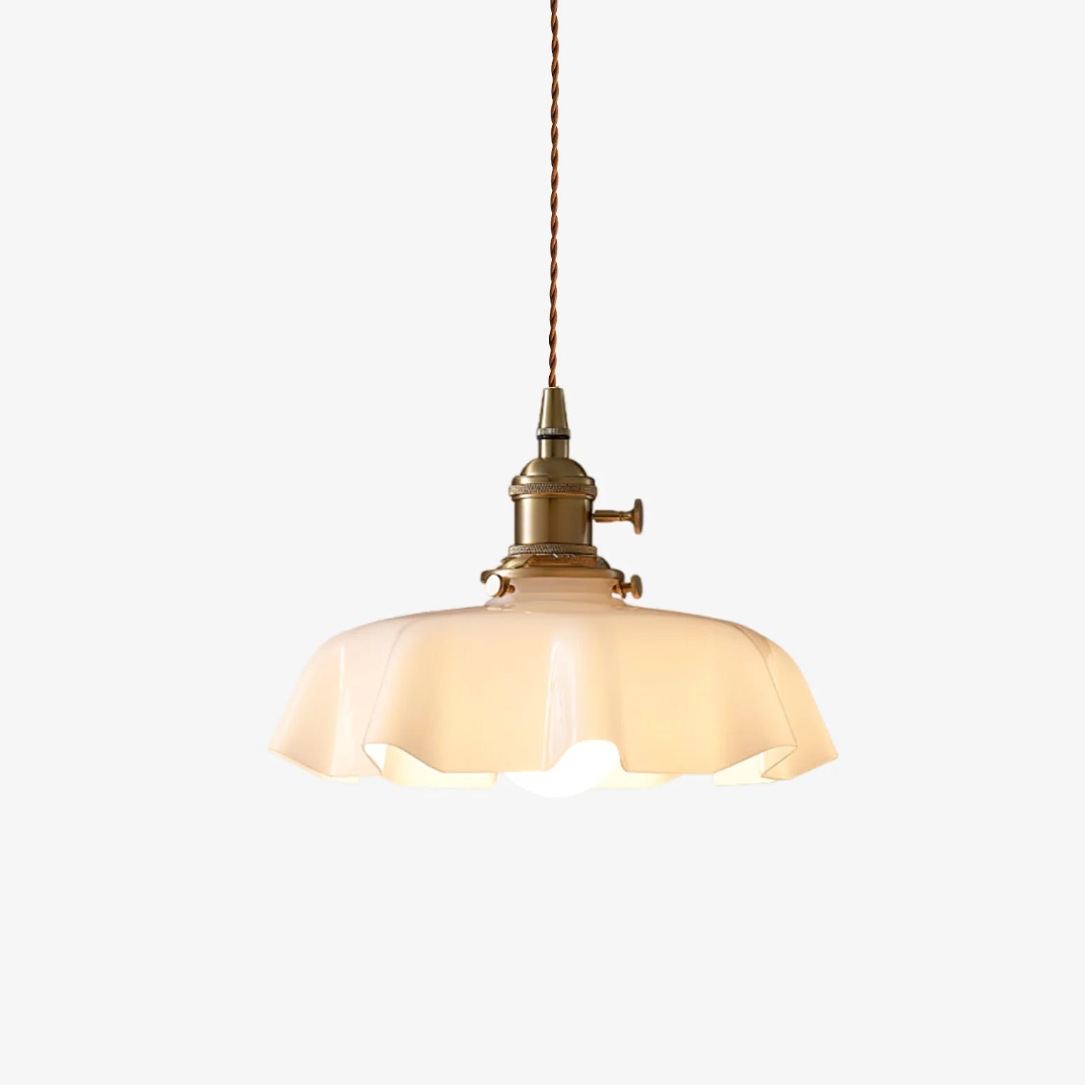 Civen Farmhouse Ruffled Pendant Light - Lamp Copper