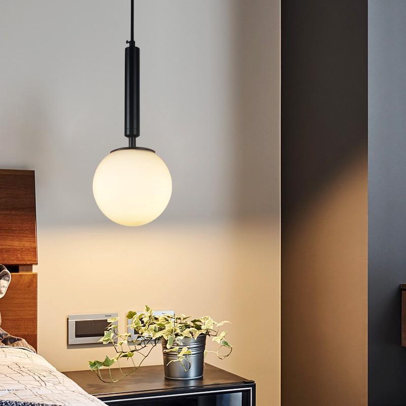 Valentina Modern Glass Ball Pendant Light, White/Clear - Lamp Copper