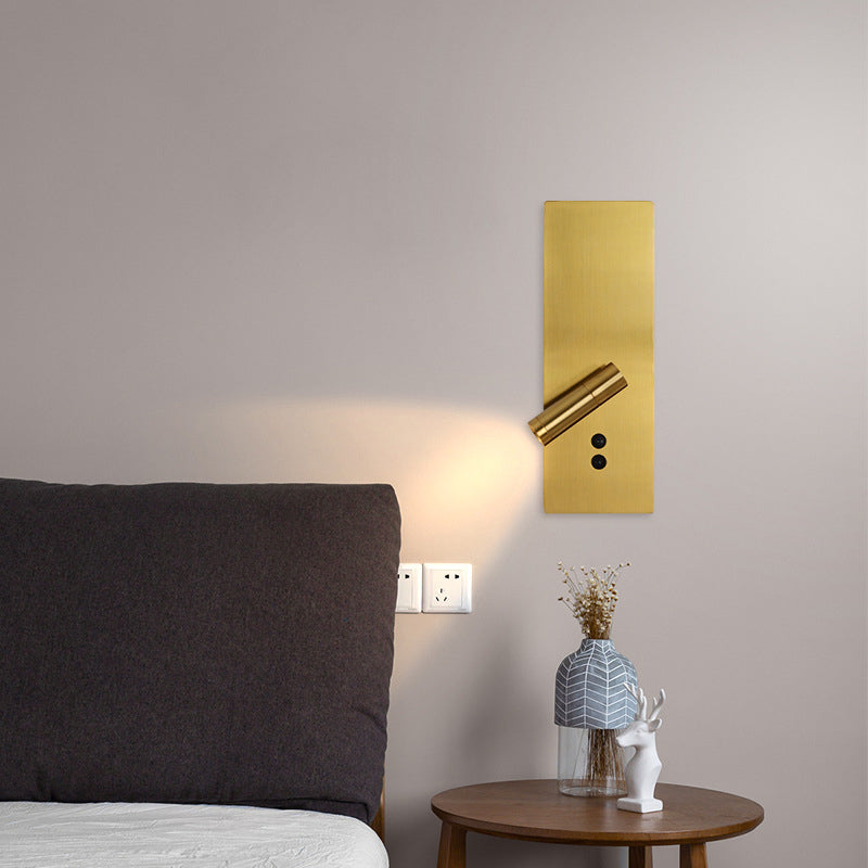 Ray Modern Flashlight Metal/Acrylic Wall Lamp Spotlight, Gold/Black/White - Lamp Copper