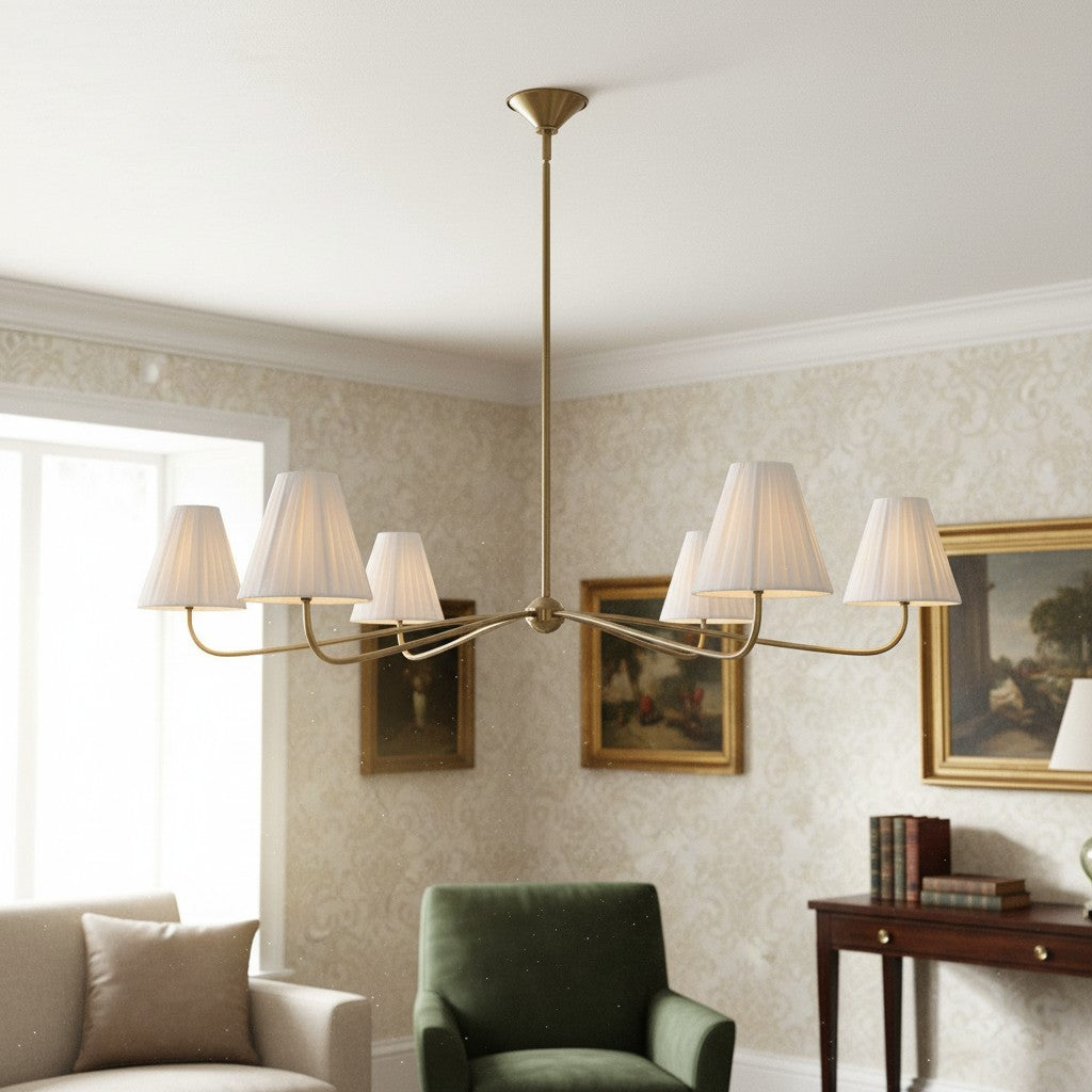 Fibura Pleated Shade Chandelier for Traditional Dining Room